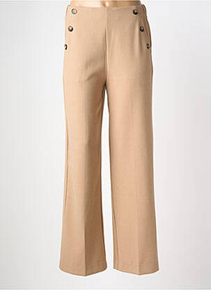 Pantalon flare stretch taille haute marron GRACE & MILA femme