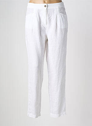 Pantalon droit tissage crêpe taille normale blanc WHITE STUFF femme