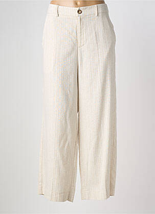 Pantalon droit taille à pinces taille normale beige GRACE & MILA femme