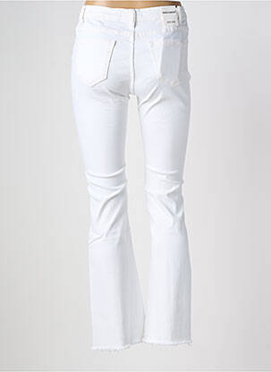 Jeans bootcut finition franges taille haute blanc NINA CARTER femme