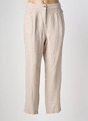 Pantalon droit fermeture zippée sous rabat boutonné taille normale marron WHITE STUFF femme