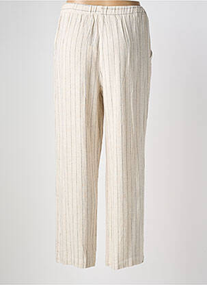 Pantalon droit tissage crêpe taille normale beige LILI & LALA femme