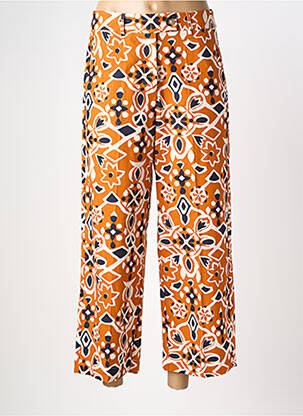 Pantalon 7/8 taille élastique taille normale orange GRACE & MILA femme