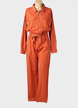 Combi-pantalon col chemisier manches longues orange INSPIRATION STUDIO femme