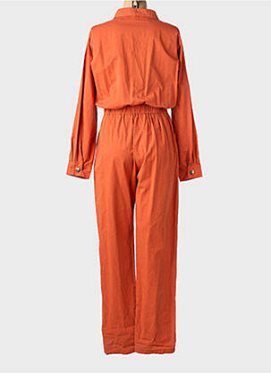 Combi-pantalon col chemisier manches longues orange INSPIRATION STUDIO femme