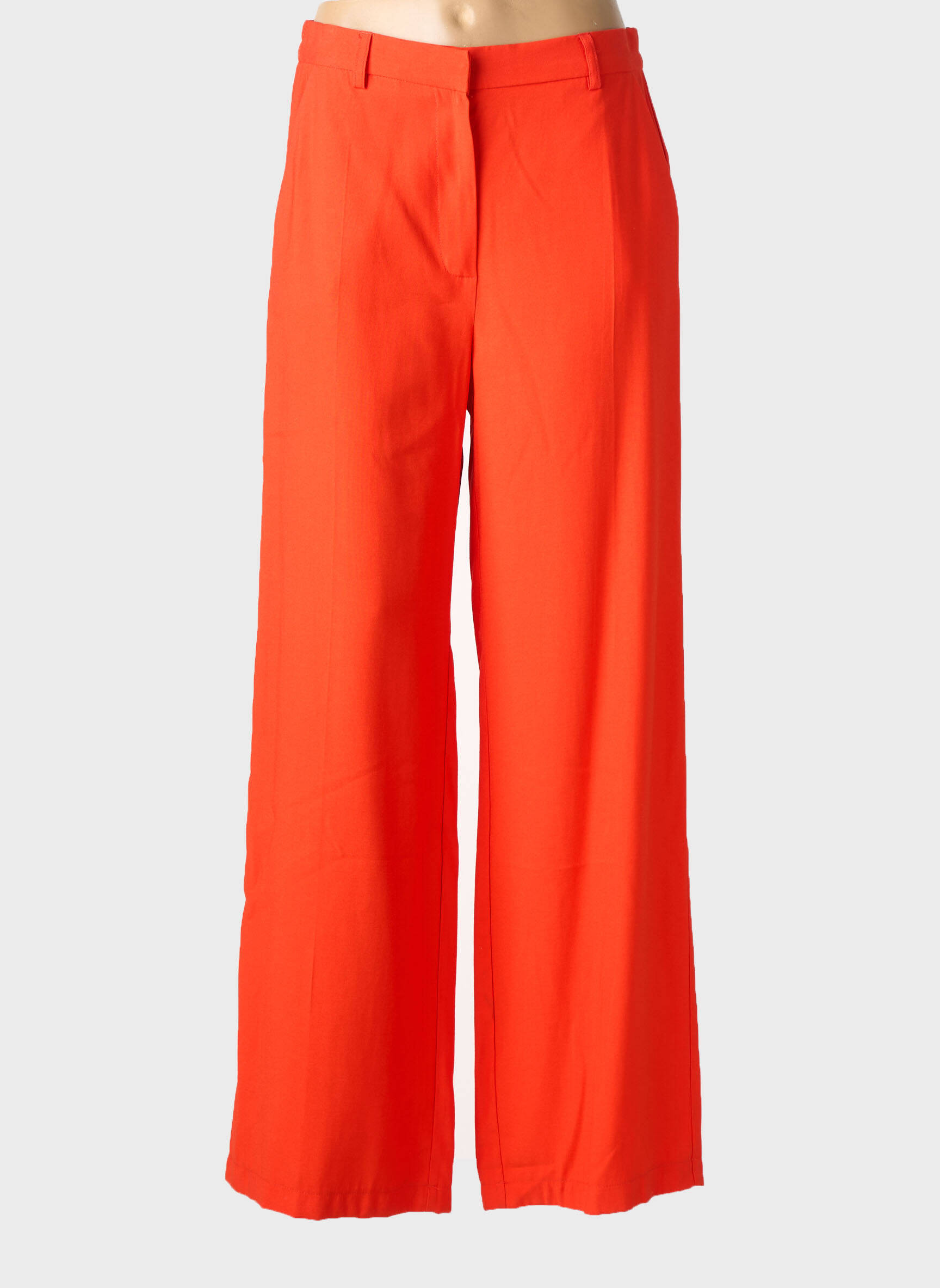 Pantalon large tissage crêpe taille normale rouge AN' GE femme