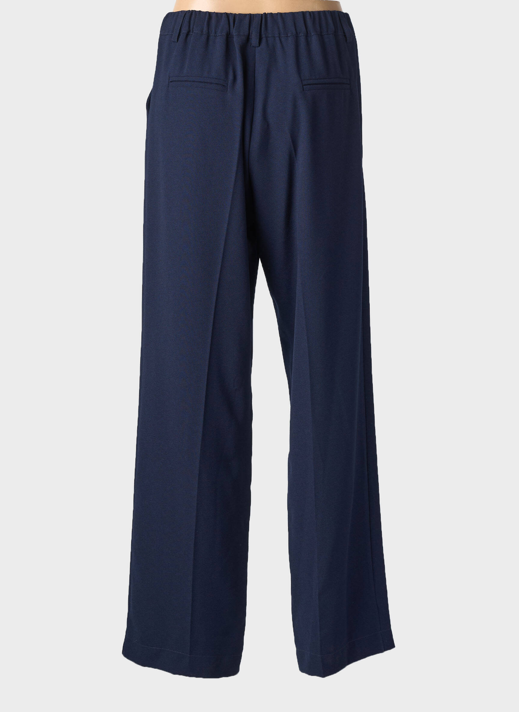 Pantalon droit tissage crêpe taille normale bleu PAKO LITTO femme