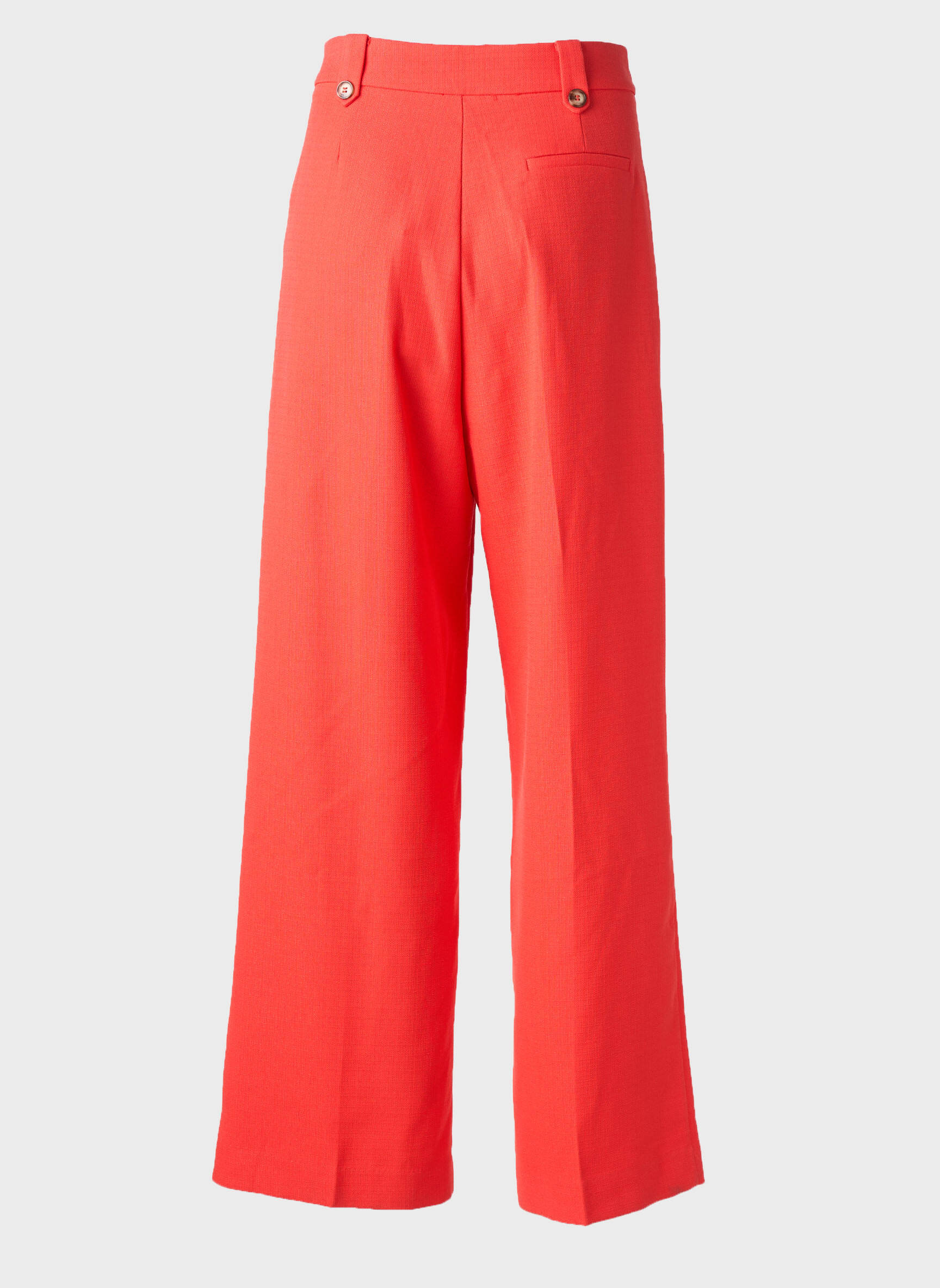 Pantalon large tissage crêpe taille haute orange GRACE & MILA femme