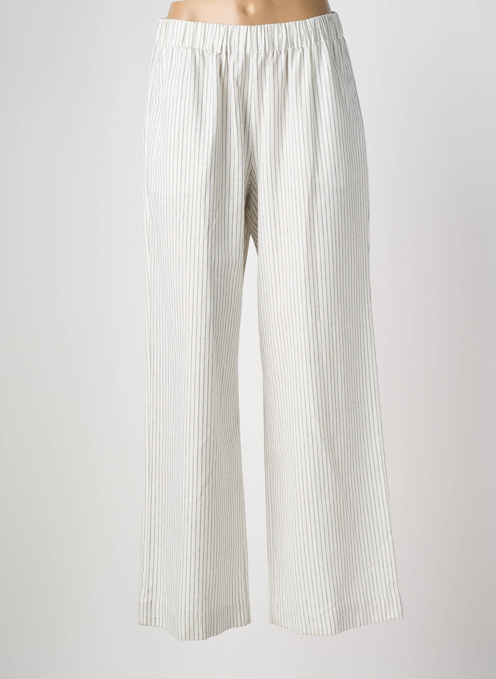 Pantalon large tissage crêpe taille normale blanc JC.SOPHIE femme