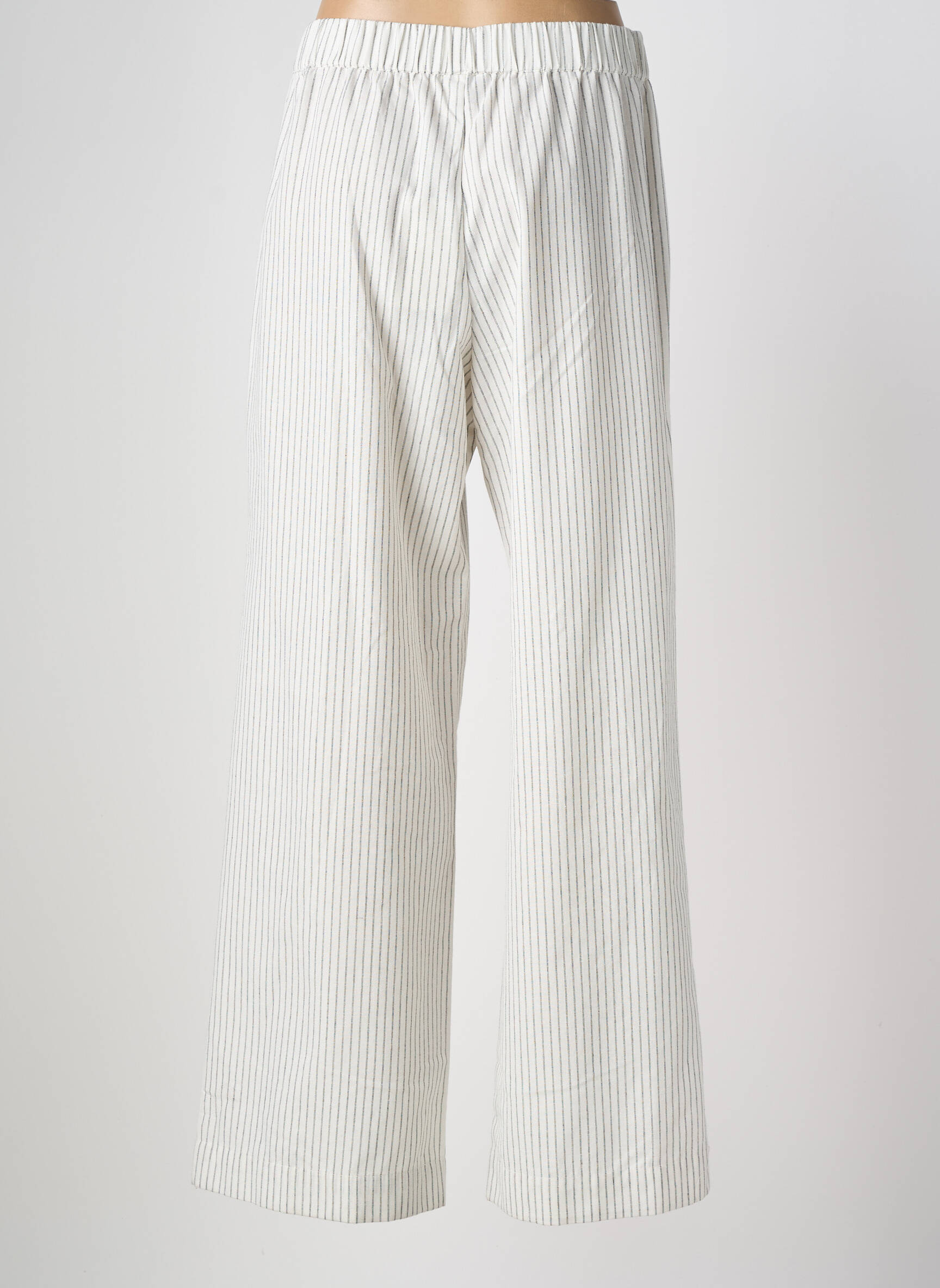 Pantalon large tissage crêpe taille normale blanc JC.SOPHIE femme