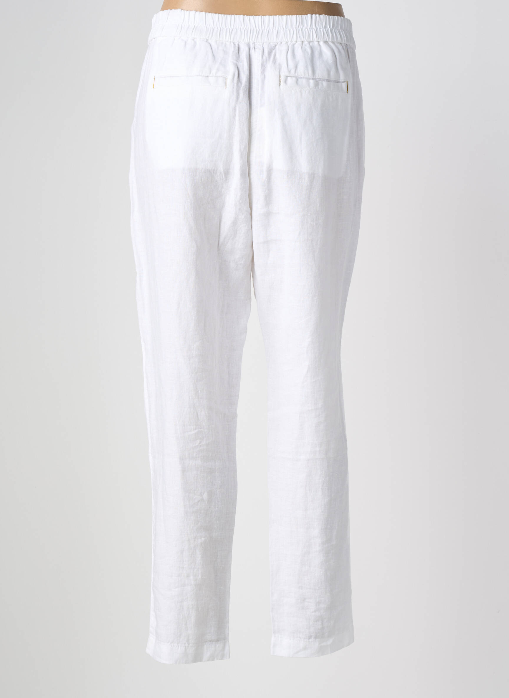 Pantalon droit tissage crêpe taille normale blanc WHITE STUFF femme
