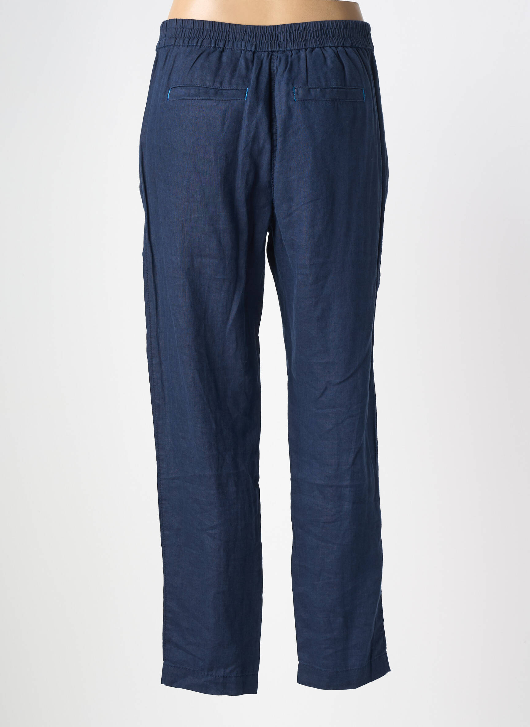 Pantalon droit tissage crêpe taille normale bleu WHITE STUFF femme