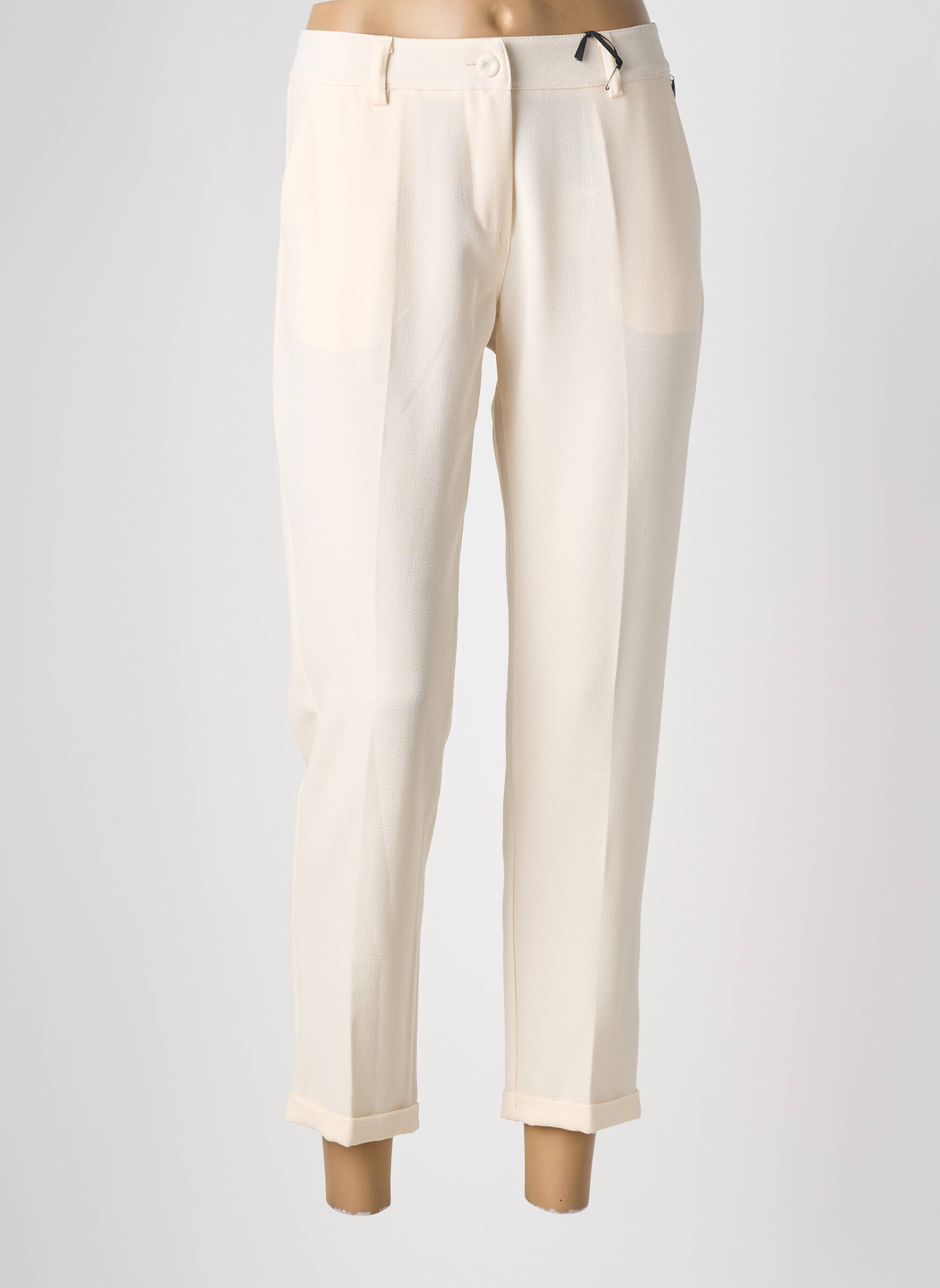 Pantalon 7/8 taille à pinces taille normale beige PAKO LITTO femme
