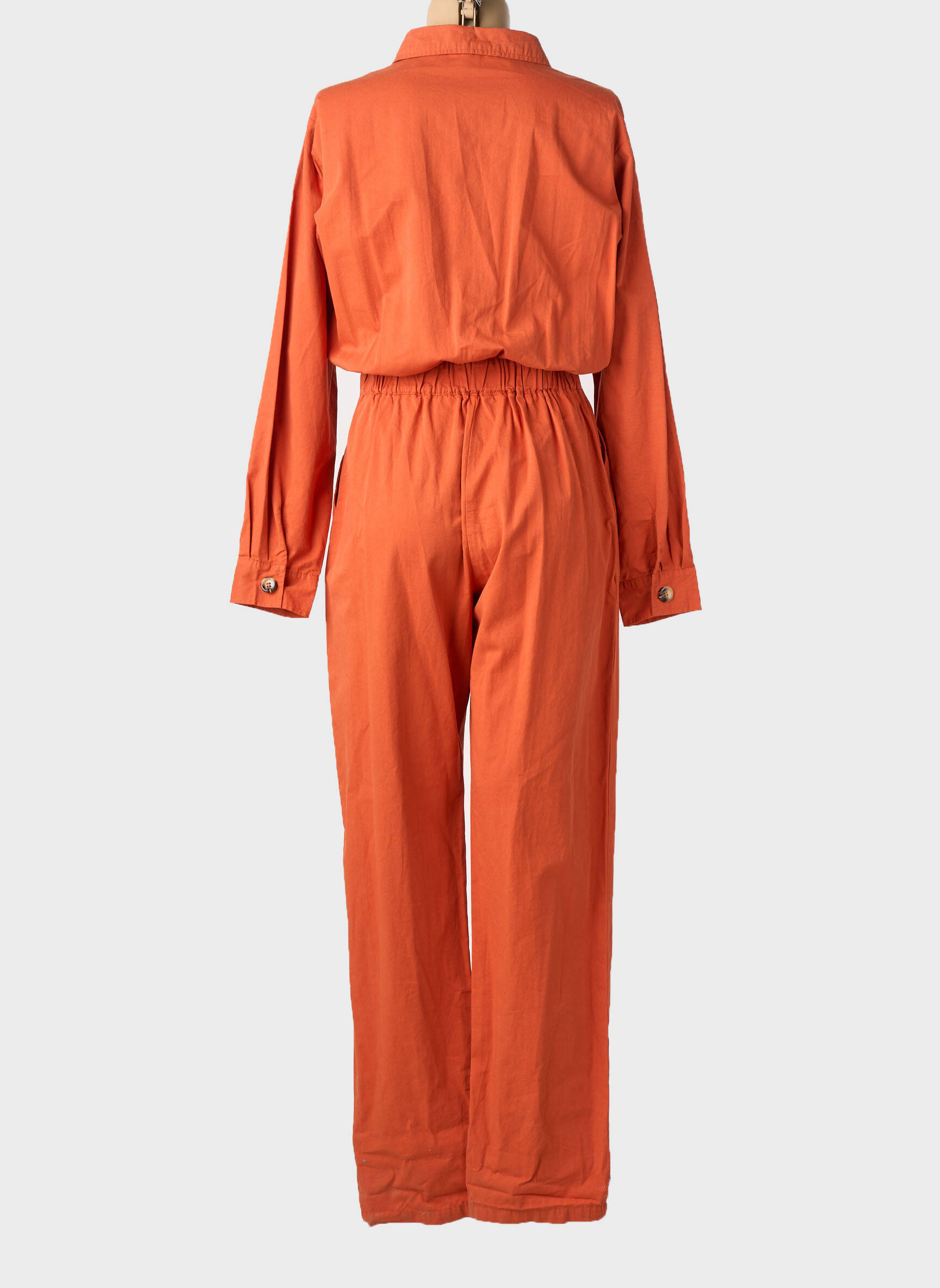 Combi-pantalon col chemisier manches longues orange INSPIRATION STUDIO femme