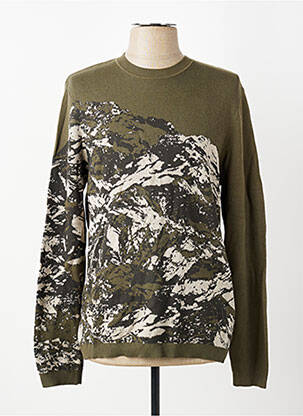 Pull stretch manches longues vert IKKS homme