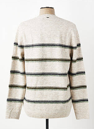Pull stretch manches longues beige IKKS homme