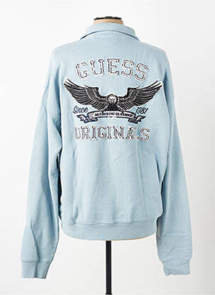 Sweat-shirt stretch manches longues bleu GUESS homme