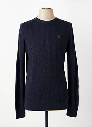 Pull stretch manches longues bleu GUESS homme