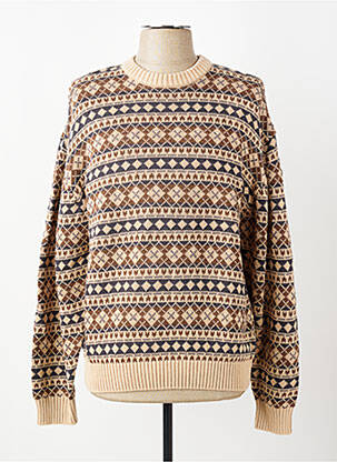 Pull stretch manches longues beige GUESS homme