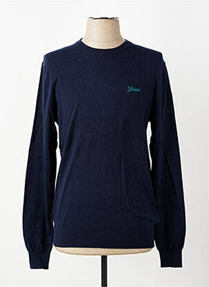 Pull stretch manches longues bleu GUESS homme