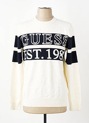 Pull stretch manches longues beige GUESS homme