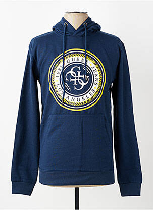 Sweat-shirt à capuche poches manches longues bleu GUESS homme