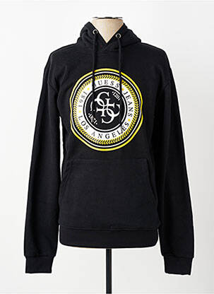 Sweat-shirt à capuche poches manches longues noir GUESS homme