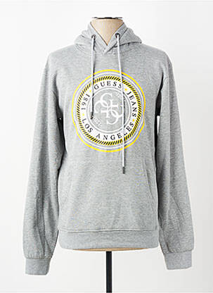 Sweat-shirt à capuche poches manches longues gris GUESS homme