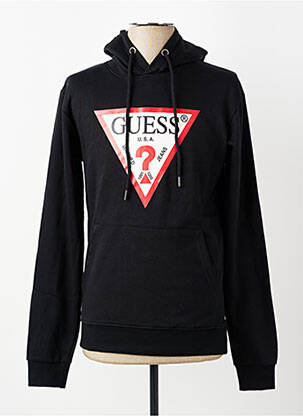 Sweat-shirt à capuche poches manches longues noir GUESS homme