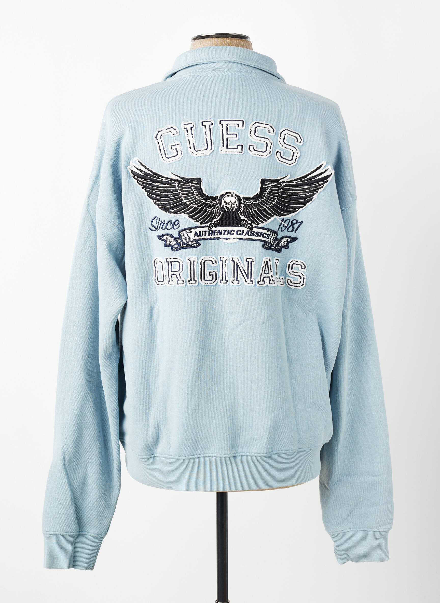 Sweat-shirt stretch manches longues bleu GUESS homme