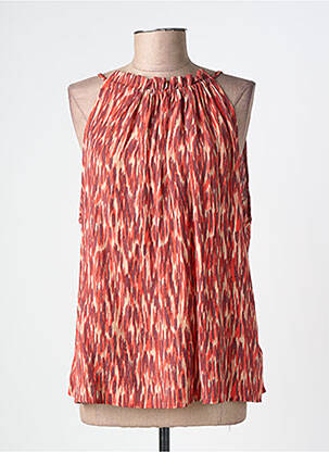 Top tissage crêpe sans manche rouge GRACE & MILA femme