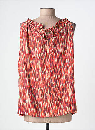 Top tissage crêpe sans manche rouge GRACE & MILA femme
