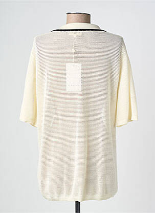 Pull coupe droite manches courtes beige GRACE & MILA femme
