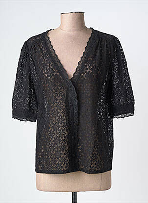 Chemisier manches courtes manches courtes noir GRACE & MILA femme