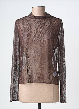Top manches longues manches longues marron ANGE femme