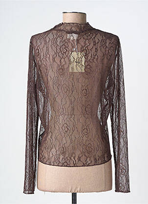 Top stretch manches longues marron ANGE femme