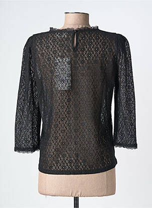 Top col rond manches 3/4 noir GRACE & MILA femme