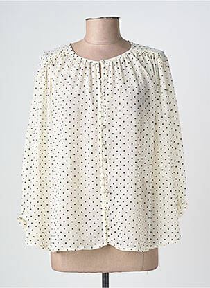 Chemisier tissage crêpe manches longues blanc GRACE & MILA femme