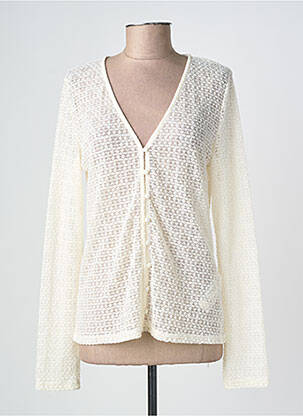 Gilet manches longues stretch blanc GRACE & MILA femme