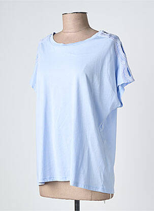T-shirt coupe droite manches courtes bleu GOA femme