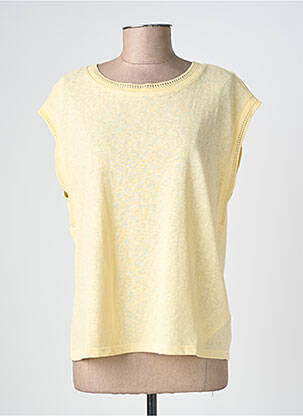 T-shirt coupe droite manches courtes jaune GRACE & MILA femme