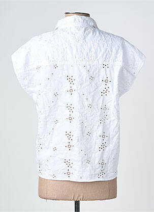 Chemisier manches courtes manches courtes blanc ANGE femme