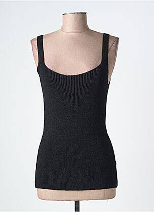Débardeur stretch sans manche noir ANGE femme