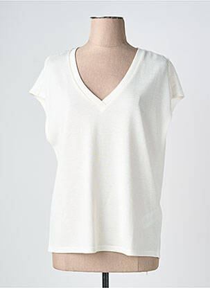 T-shirt coupe droite manches courtes blanc GRACE & MILA femme
