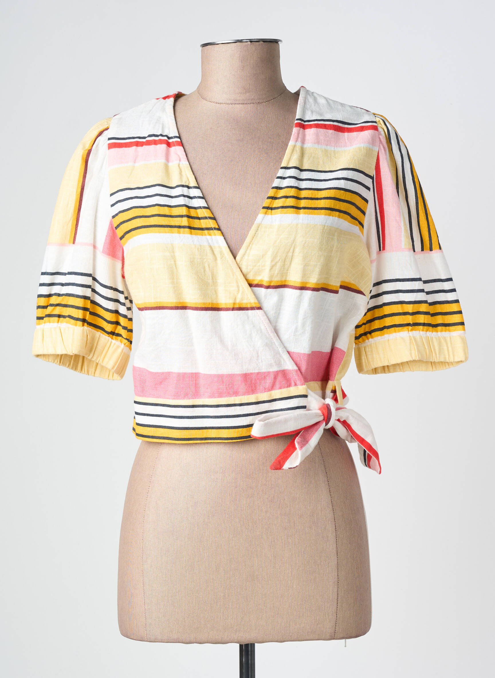 Top manches courtes manches courtes jaune ANGE femme