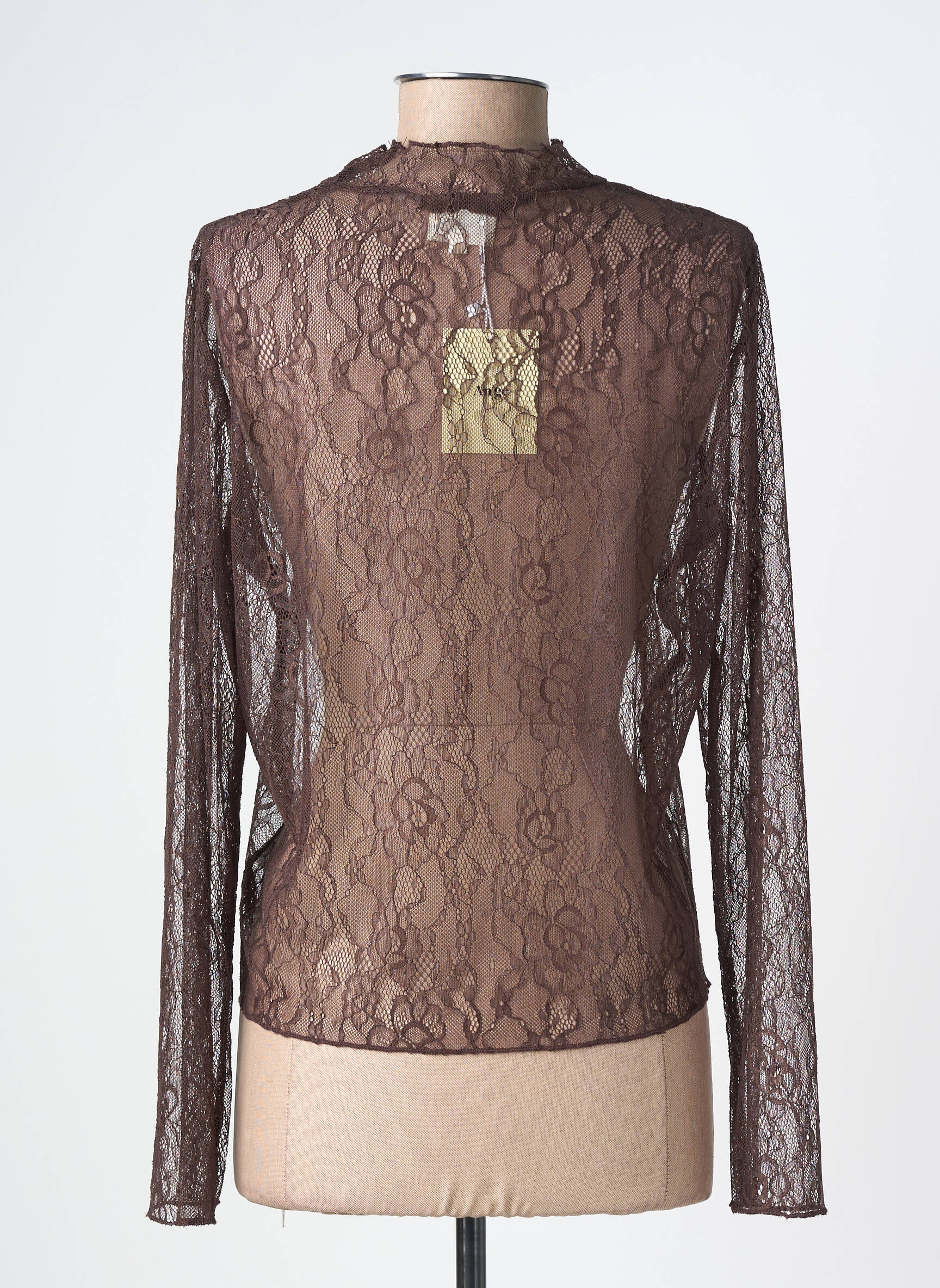 Top manches longues manches longues marron ANGE femme