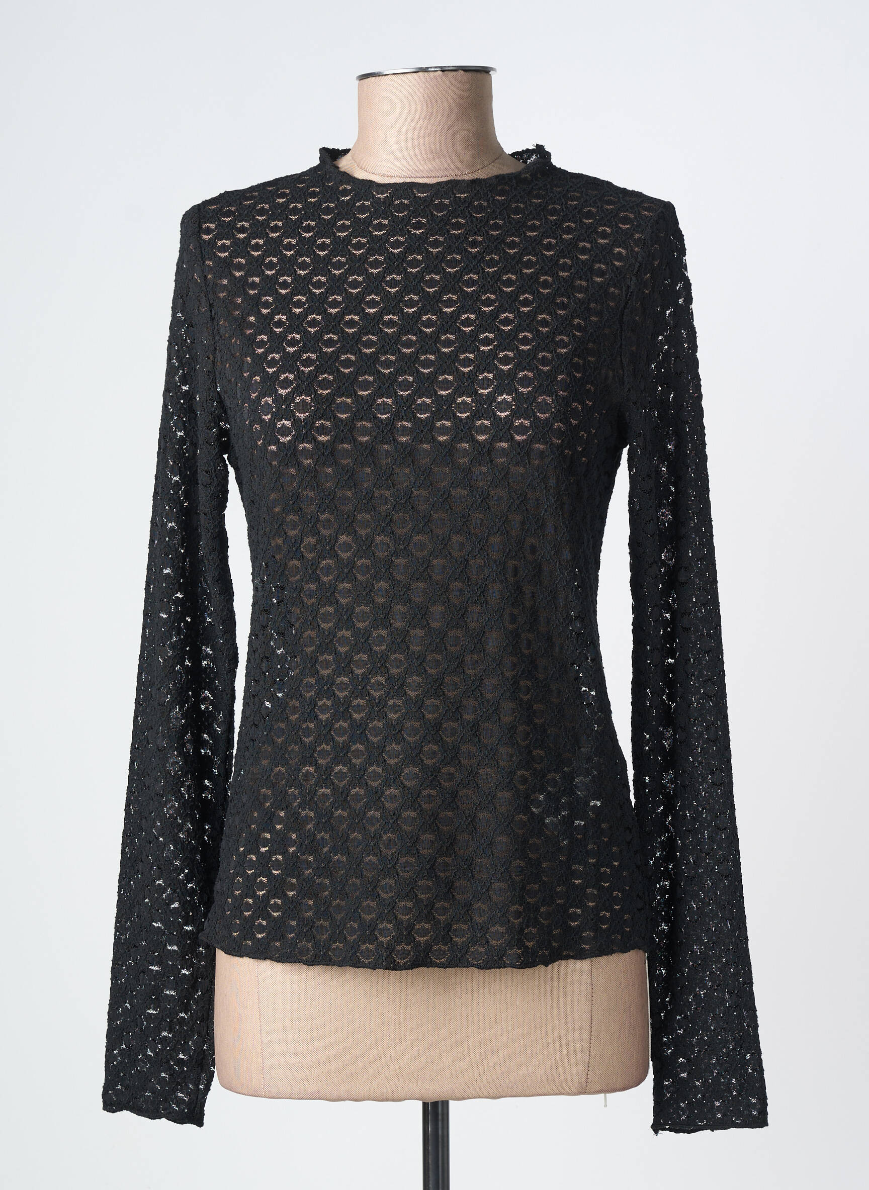 T-shirt manches longues manches longues noir GRACE & MILA femme