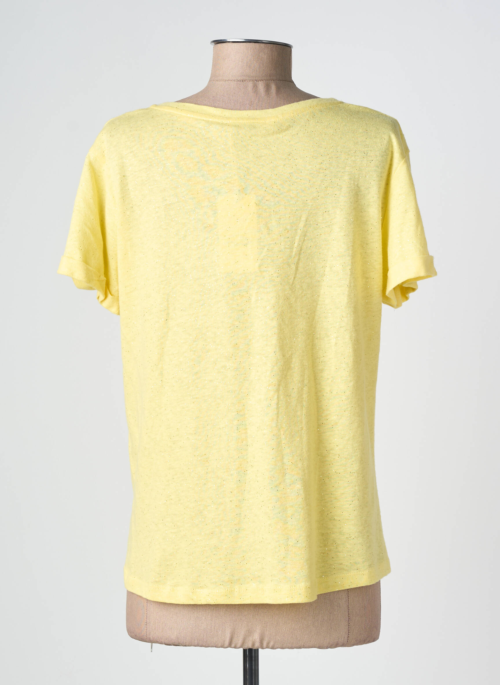T-shirt coupe droite manches courtes jaune IT HIPPIE femme