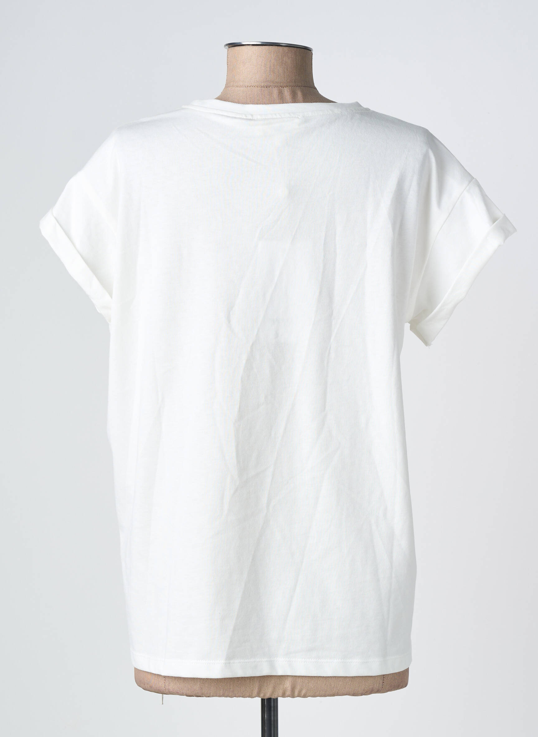 T-shirt sérigraphie floquée manches courtes blanc GRACE & MILA femme