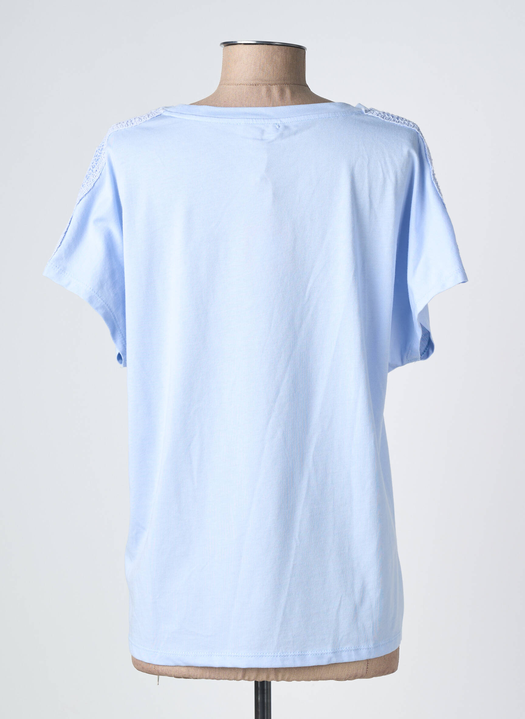 T-shirt coupe droite manches courtes bleu GOA femme